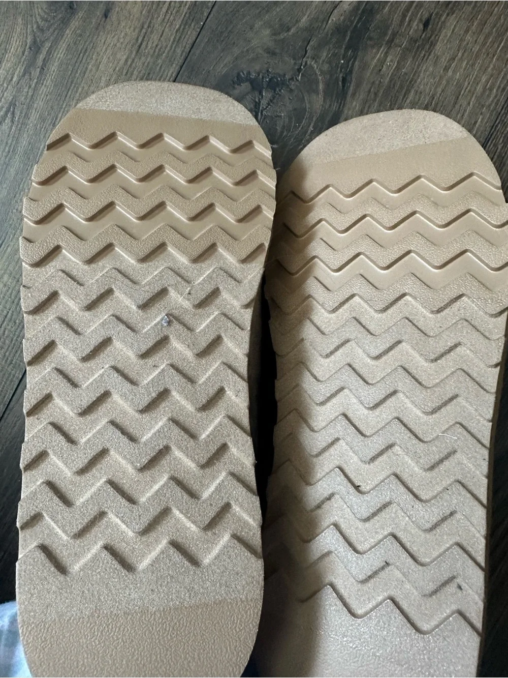 American Eagle Outfitters Tan Slip-On Suede-Look Loafers with Patterned Trim